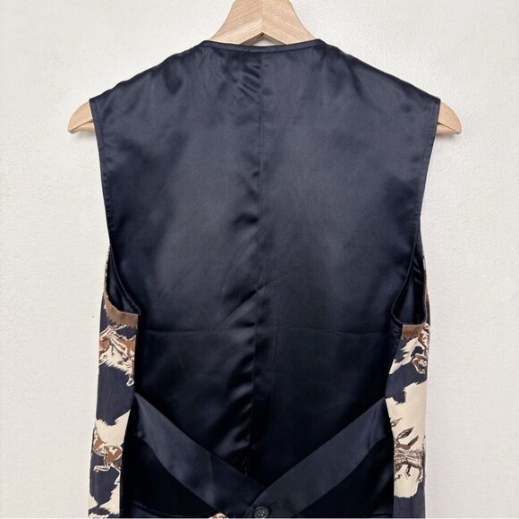 Vintage Cambridge Dry Goods Company Womens Small Equestrian Horses Open Vest - Picture 10 of 12